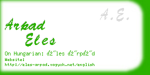 arpad eles business card